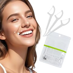 EKIND 30 Count Dental Floss Disposable Tooth Sticks Smooth Strong Thread Easy Grip Handle Oral Care Zip Seal