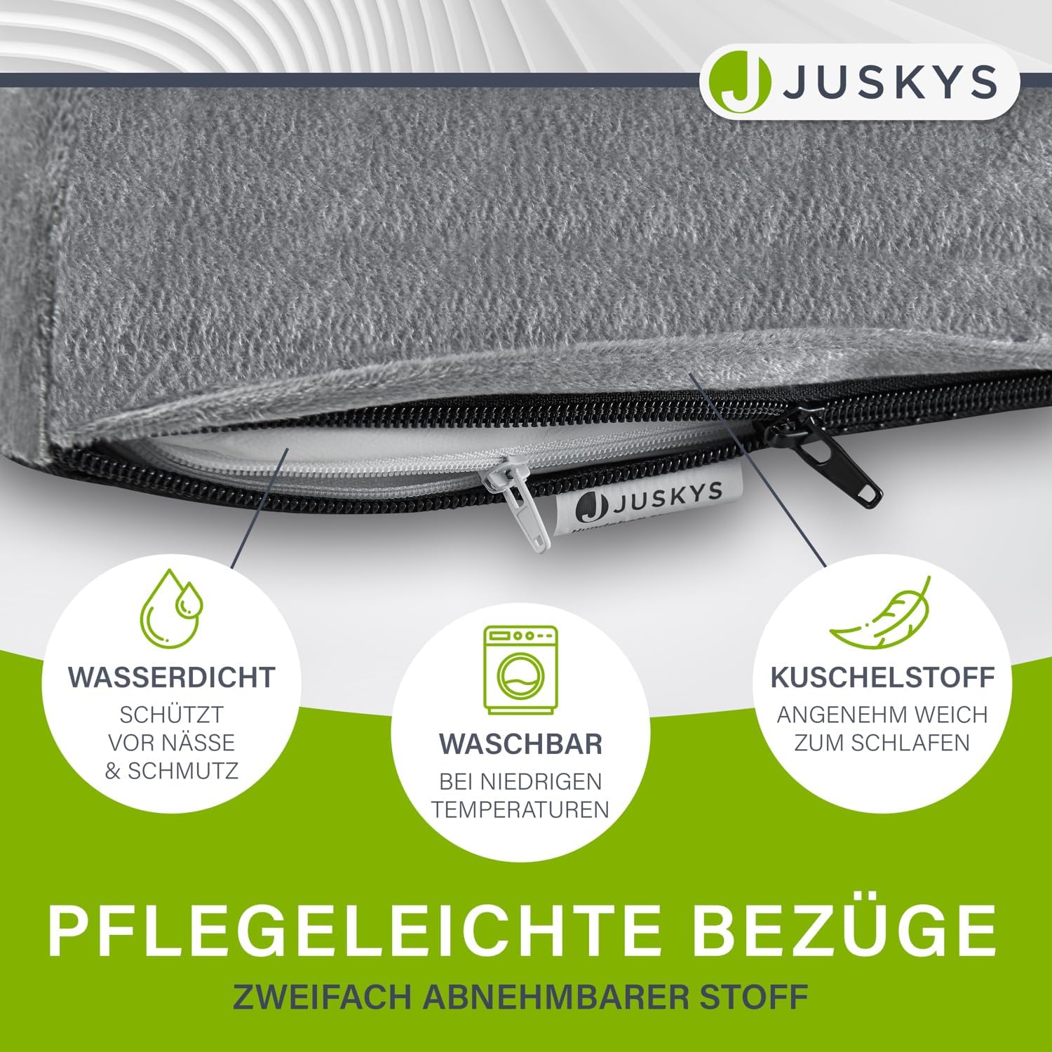 Juskys Hundebett Sheena XL orthopädisch, waschbar & rutschfest - 105 x 82 x 17 cm - Hundesofa flauschig große Hunde Grau - Haustierbett Hundesofa