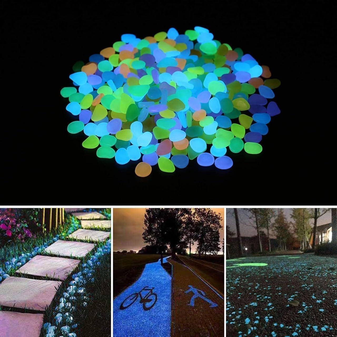 Glow in the Dark Rocks - Garden & Aquarium Decor -6
