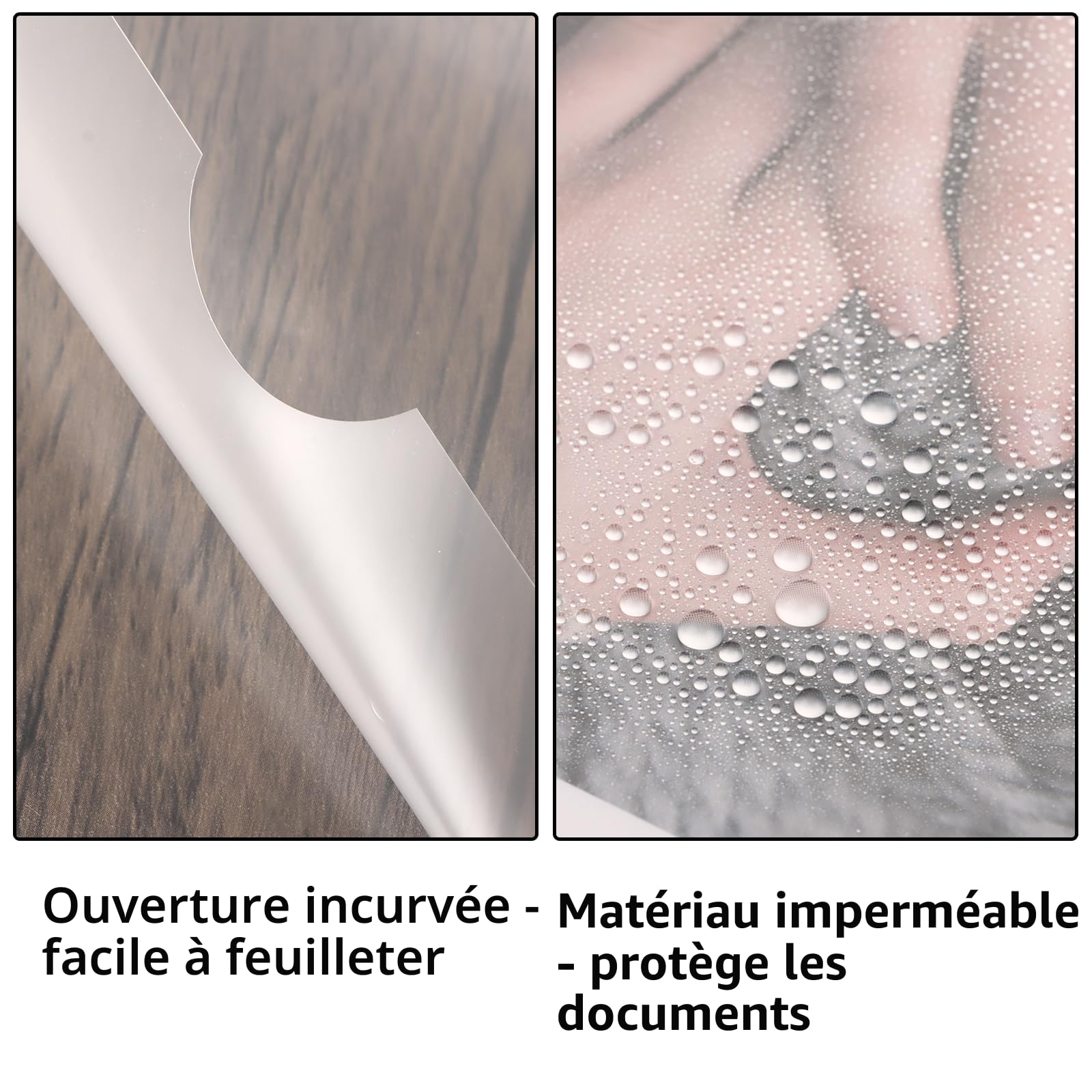 Lot de 120 Pochettes Transparentes A4, Pochette Coin Transparente A4, Pochette Plastique Ouverture Cote, en Plastique, Solides (transparent)