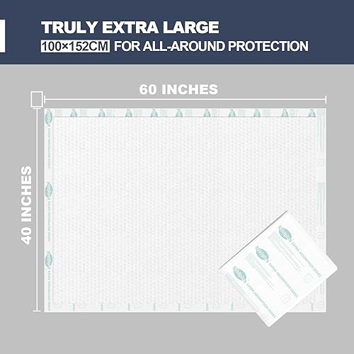 Miniatura 2 de Almohadillas resistentes para cama de 40"x60" Super Tamaño Chucks, 270 gramos, almohadillas desechables con respaldo de tela resistente, extra