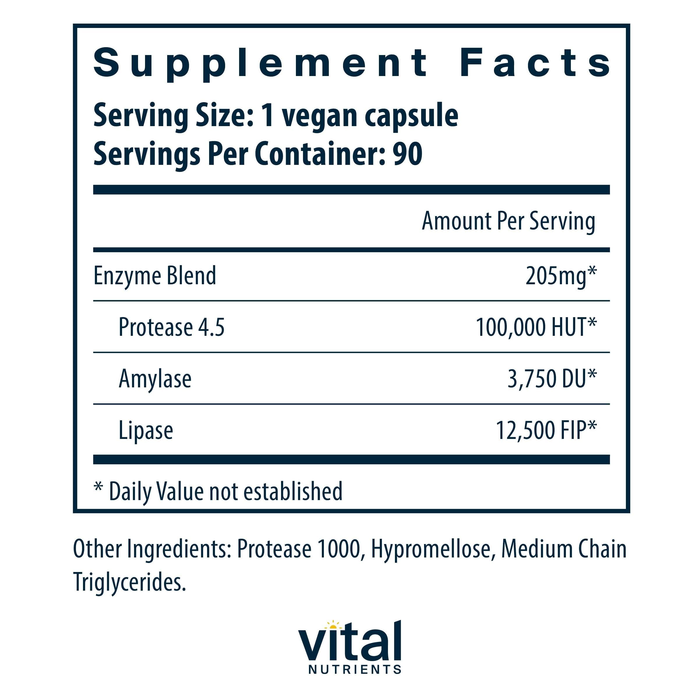 Vital Nutrients Vegan Pancreatic Enzymes, 90 Capsules — Amazon image 2