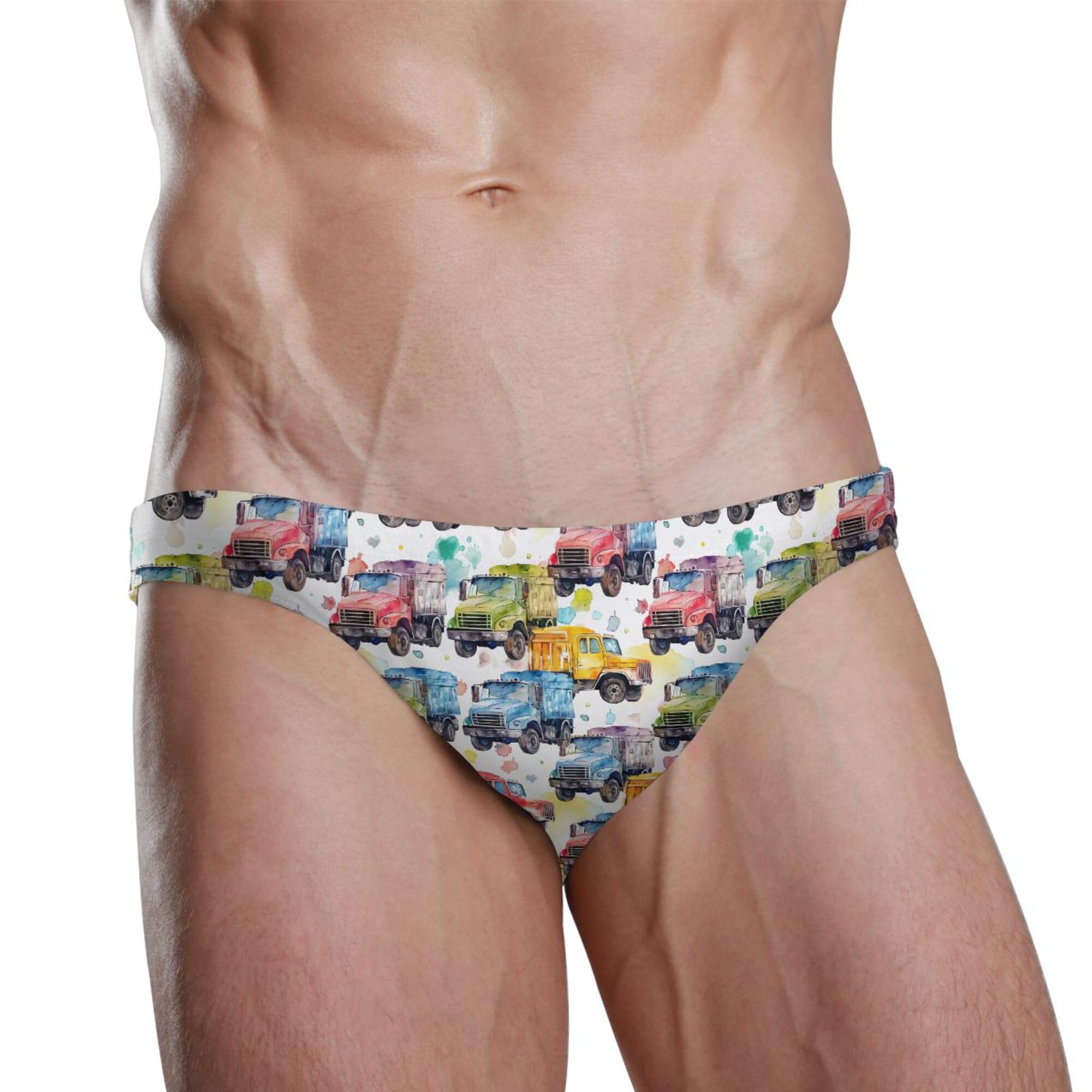 Men's Swim Briefs Watercolor Car Swimsuit Beach Swimwear Bikini M B0403359