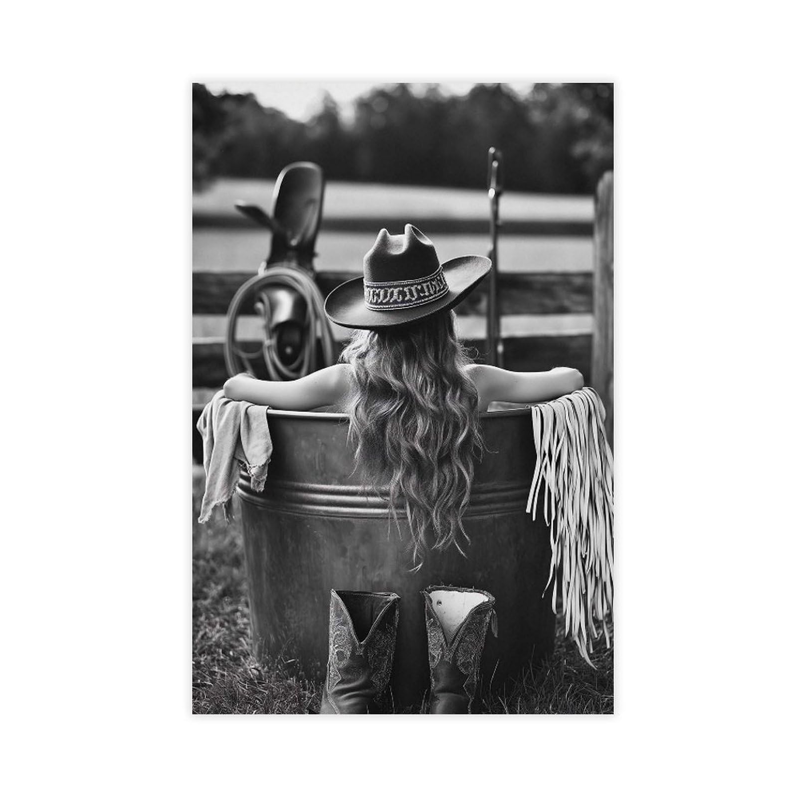 Utgn Western Aesthetic Country Living Cowboy Style Country Canvas Poster Wall Art Print Picture Paintings 12X18inch(30X45cm)