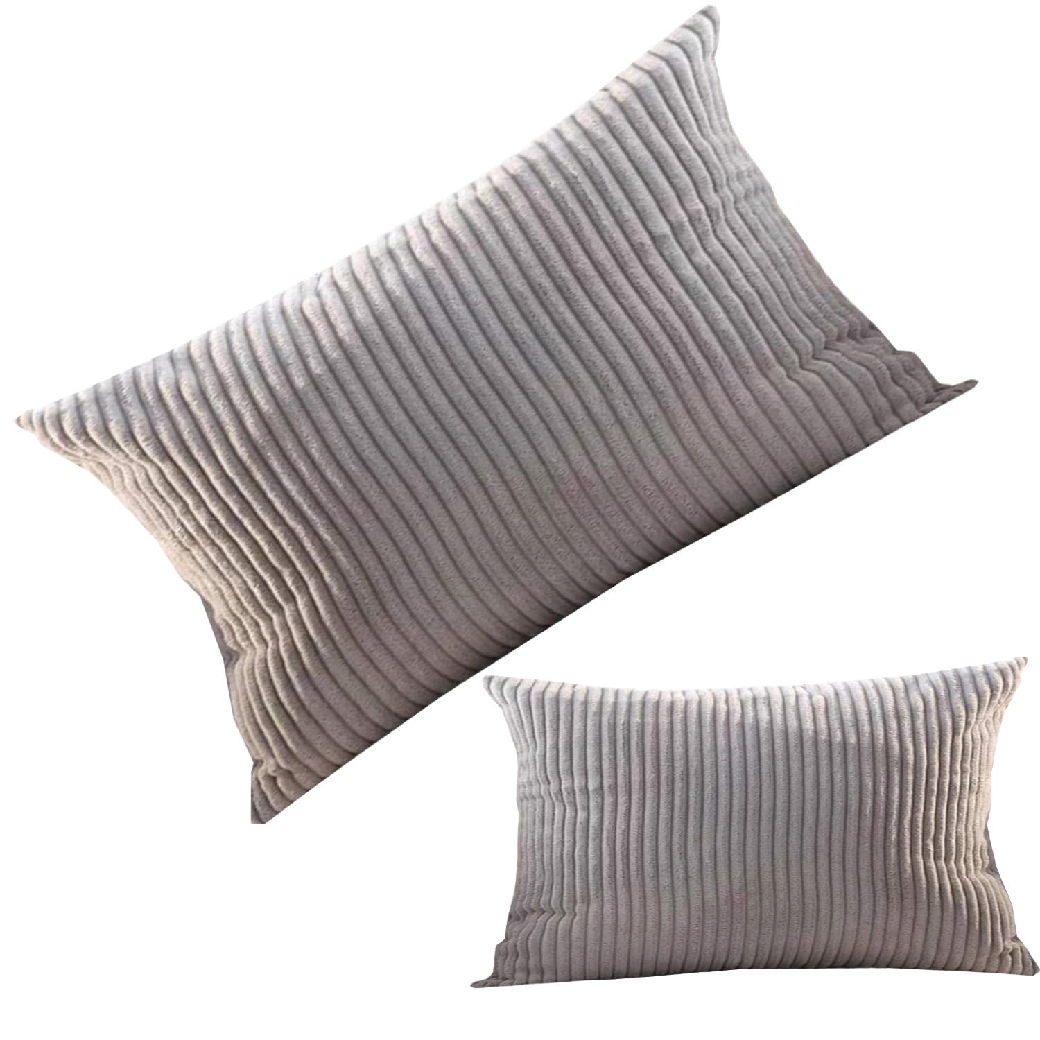 ILiemao 2 Pack Corduroy Soft Decorative Square Rectangle Throw Pillow Cover 60x60 50x70 80x80 cm Cushion Covers Pillowcase, Home Decorations for Sofa Couch Bed Chair(W12,2pcs 30x50cm) — image 1