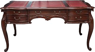 Biscottini Scrivania in Legno massello di Mogano Finitura Noce 150x83x75 cm