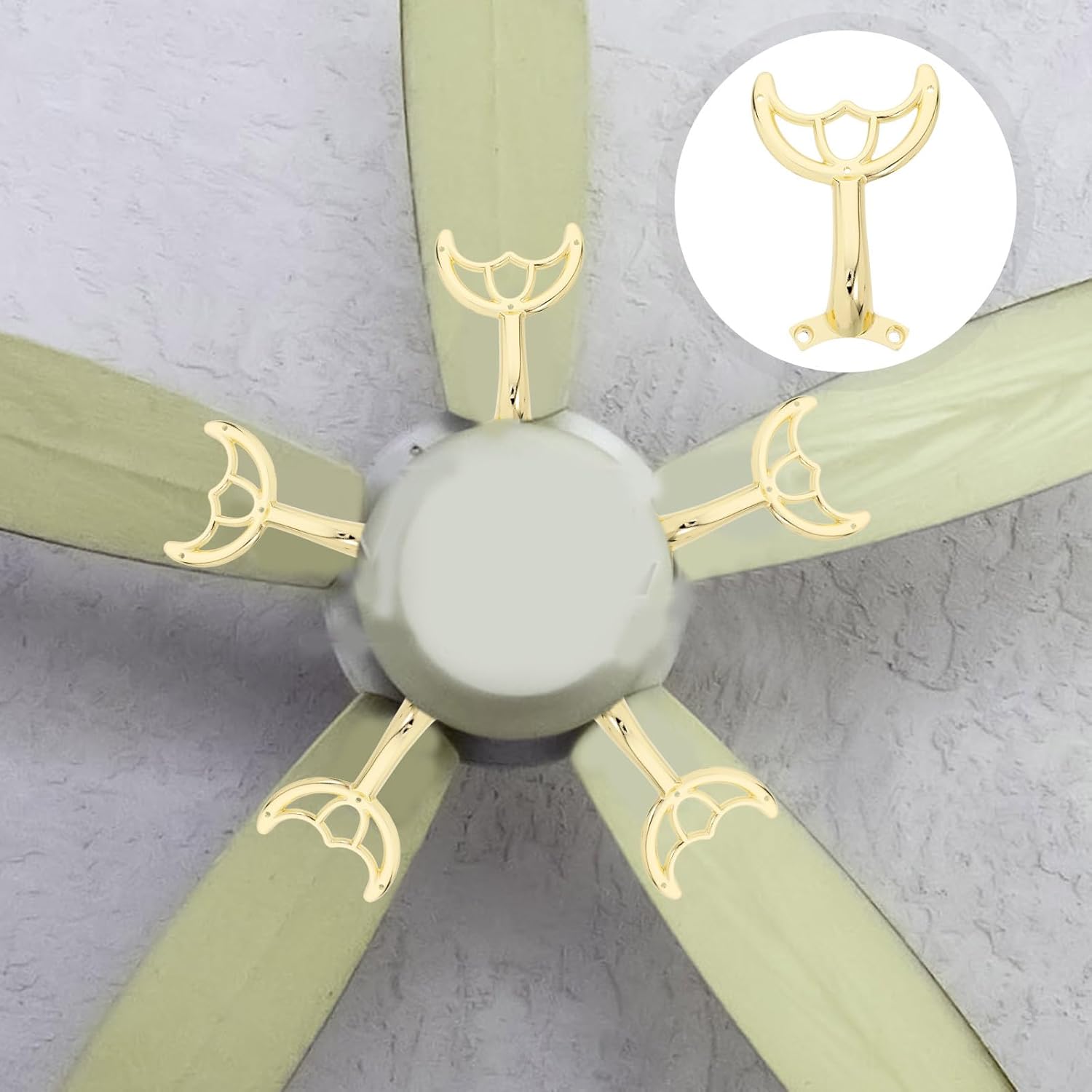 HOMSFOU Ceiling Fan Blade Arms Replacement 5-Pack Fan Support Rods Zinc Alloy Ceiling Accessories for Stable Blade Balance and Easy Installation