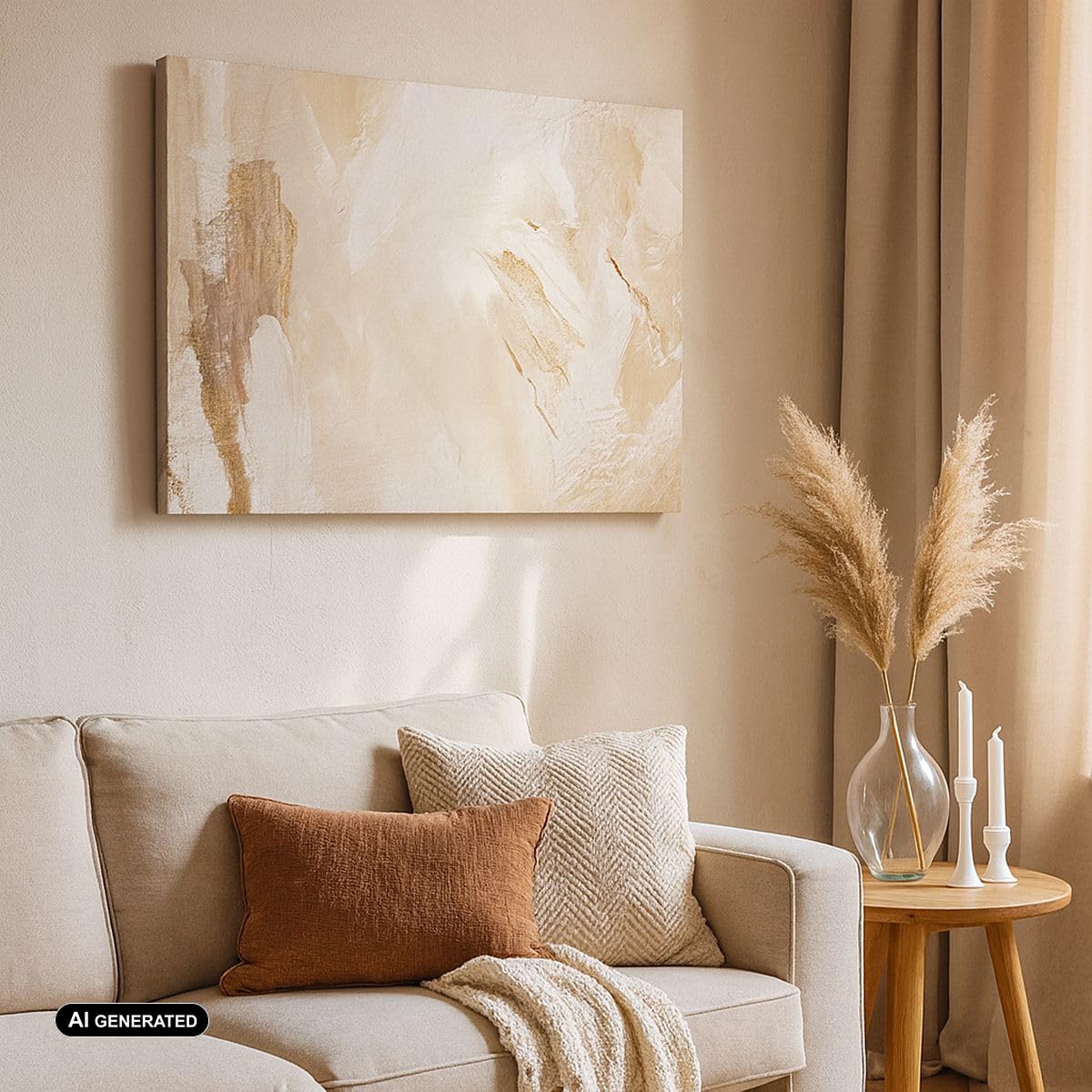 ARTTOR Leinwandbild 100x70cm Wandbild Abstrakt Pastell - 5371