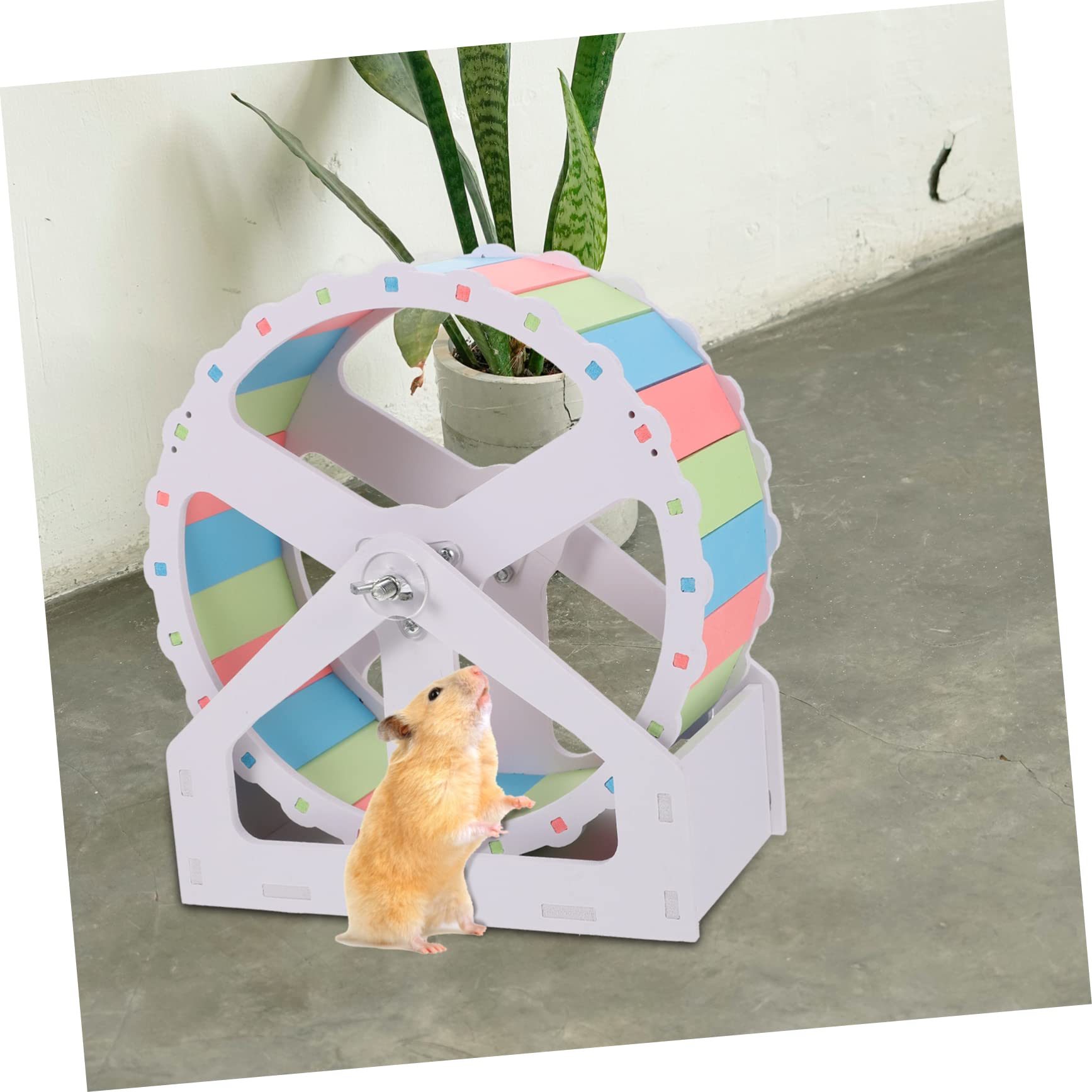 Großes Hamsterrad 21cm aus PVC für Chinchillas und Igel Geräuschloses Kleintierlaufspielzeug für Zuhause und Heimtierbedarf Einfache Selbstmontage