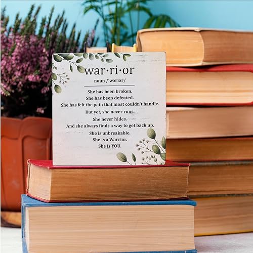 Miniatura 39 de HTBIG Letrero inspirador para decoración de oficina, decoración de escritorio, caja de madera rústica, negra, bloque de madera, placa para hogar