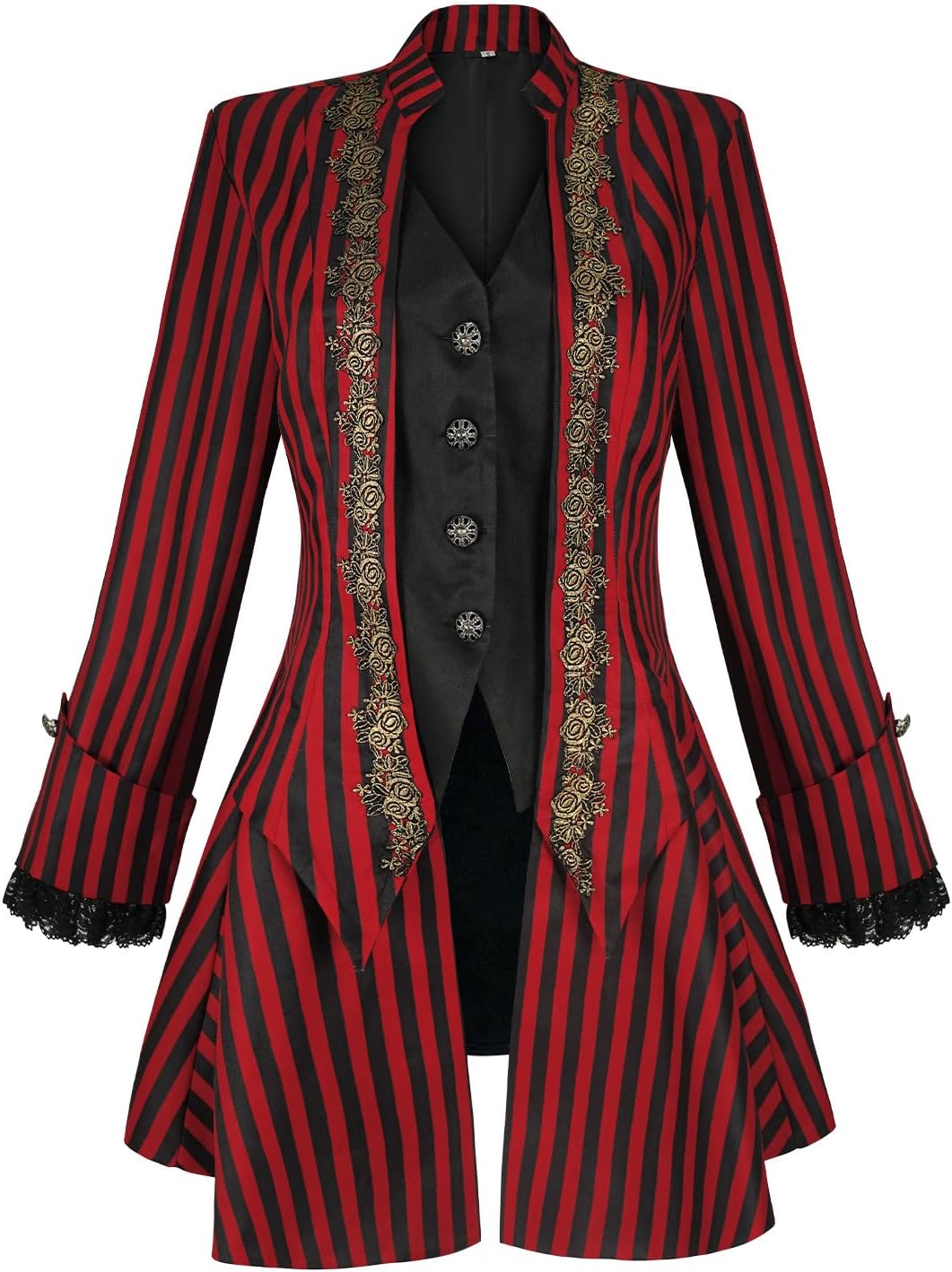 Women's Medieval Pirate Jacket Embroidery Renaissance Gothic Steampunk Coat