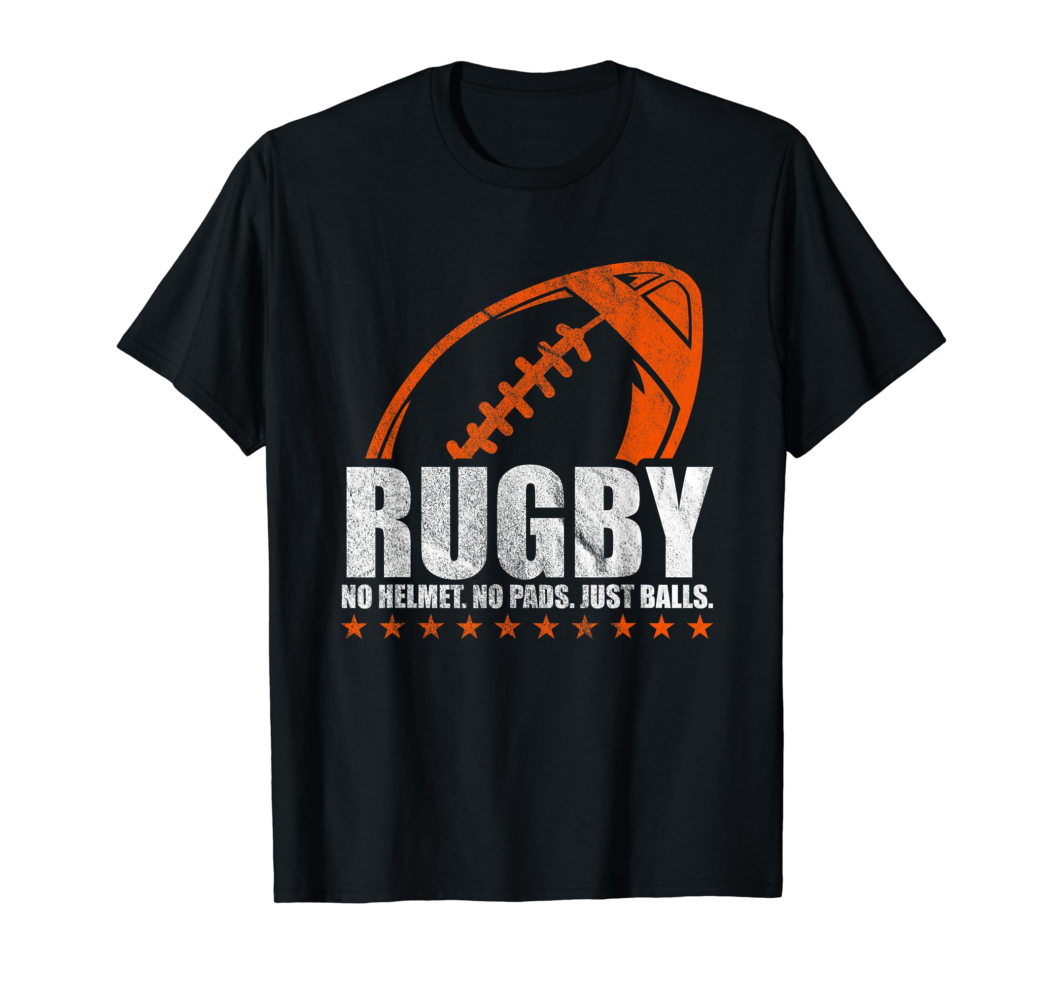 No Helmet No Pads Just Balls Rugby Lovers Gift T-Shirt, Black