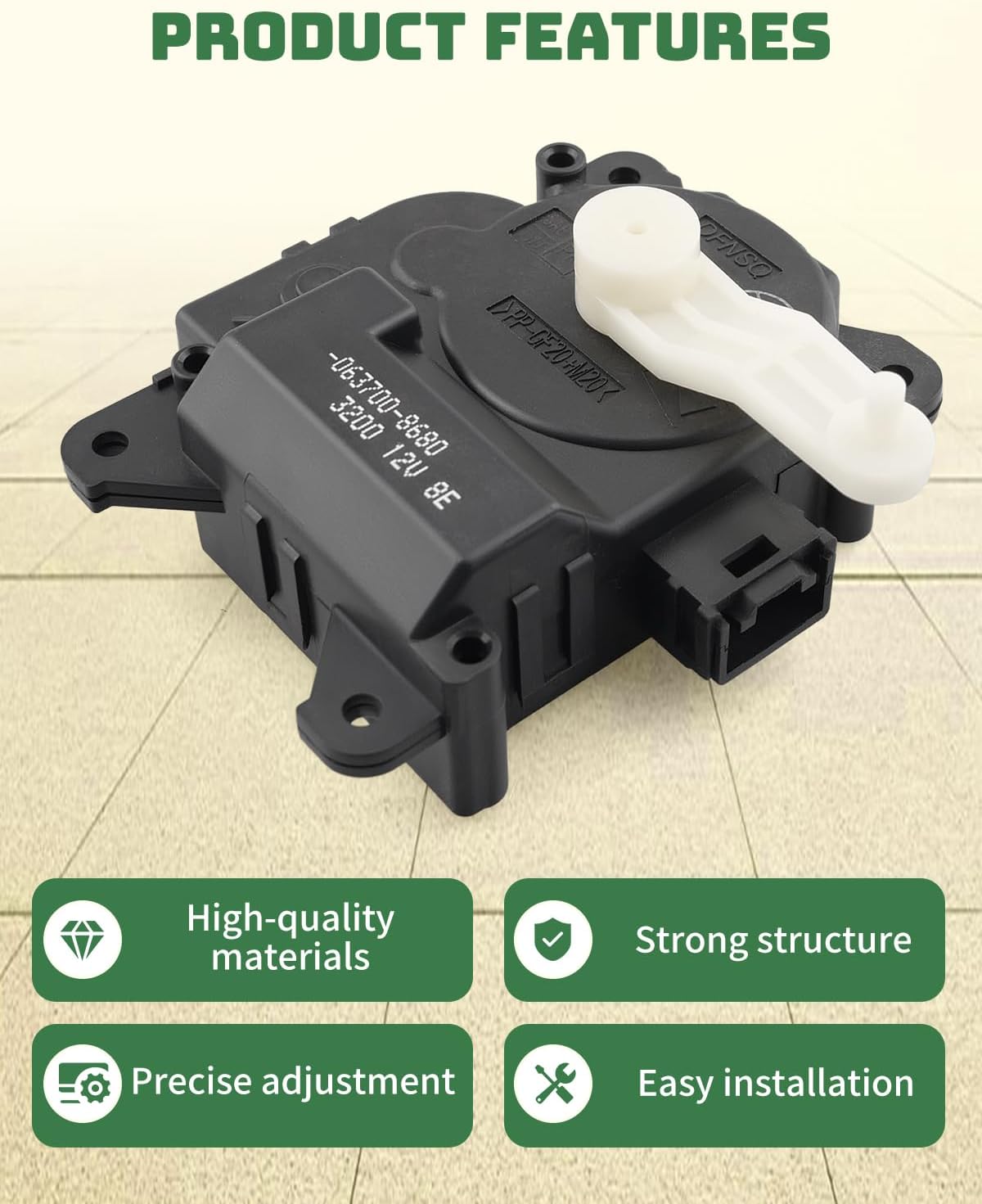 HVAC Blend Door Actuator Fits for Toyota Sienna Camry Solara Highlander 2004-2008 Lexus RX330 RX350 2004-2009, Passenger Side A/C Blend Control, Replacement 87106-08060