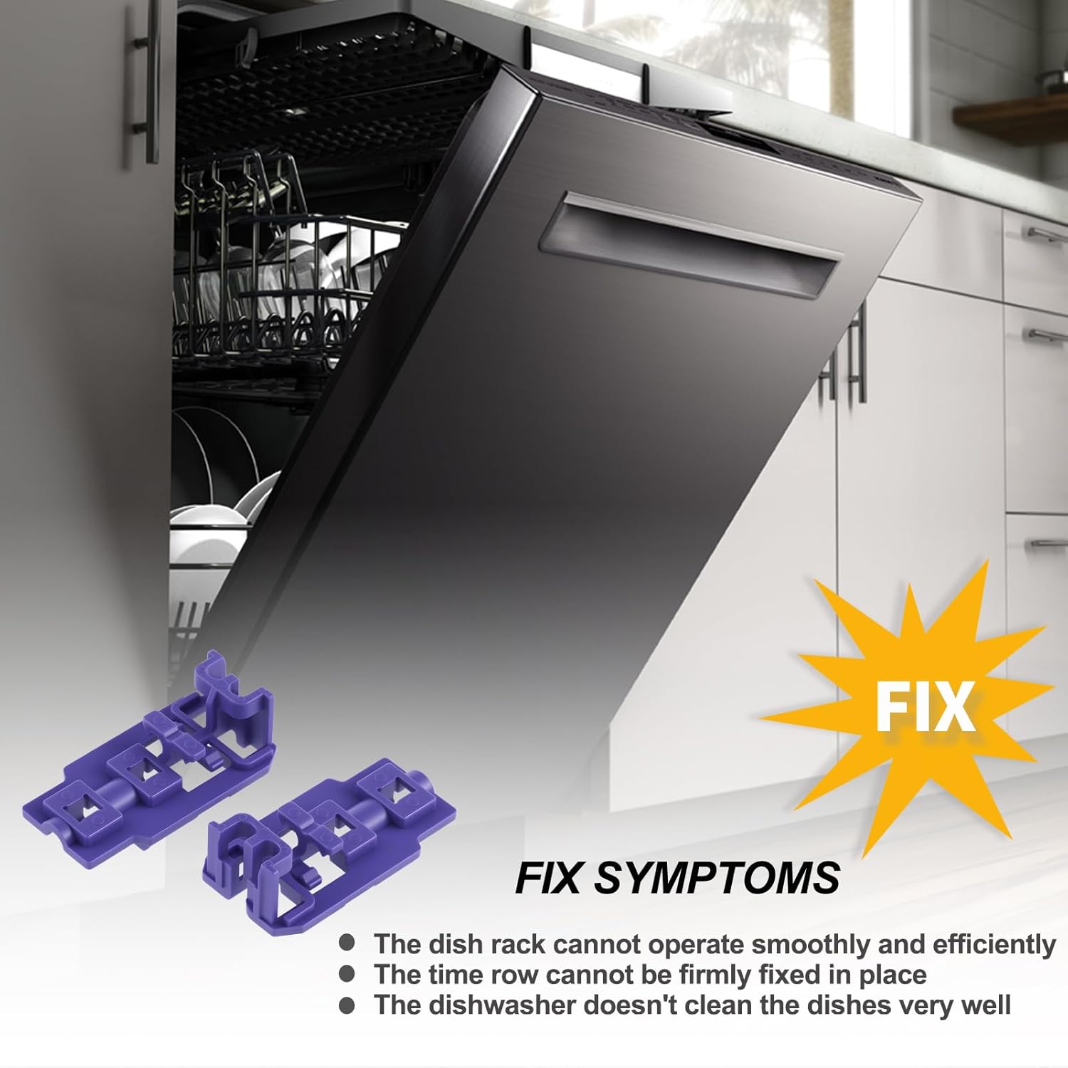 Allstare MEG62279201 Dishwasher Rack Holder Replacement Parts for LG Dishwasher Lower Dishrack Holder Assembly LDF7774ST LDF5545ST Tine Row Fixing Clip LG Dishwasher Rack Bracket Clip Retainer 2 Pcs