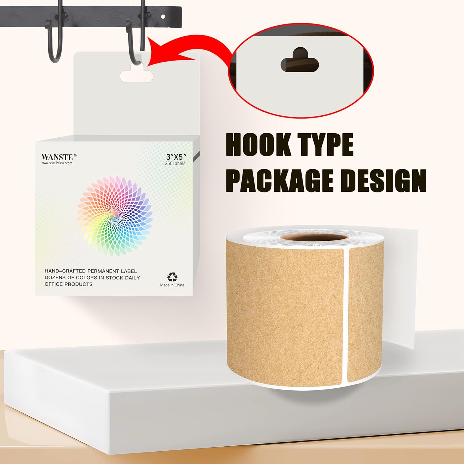 3 x 5 Inch 250Pcs Rectangle Color Coding Stickers,Strong Adhesion Easy to Write Label for Moving,Box Organization,Inventory,Business,Kraft Paper - Image 4