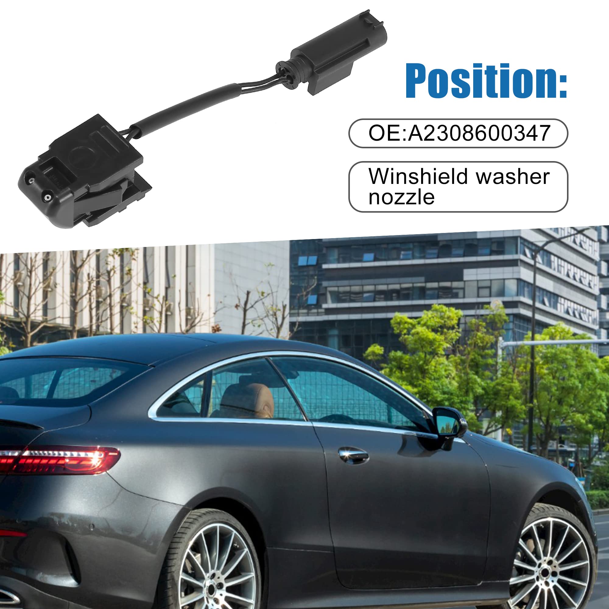 A ABSOPRO Ugello Lavavetri per Tergicristalli Parabrezza Rondella Ugello A2308600347 per Mercedes Classe C (Set di 2)