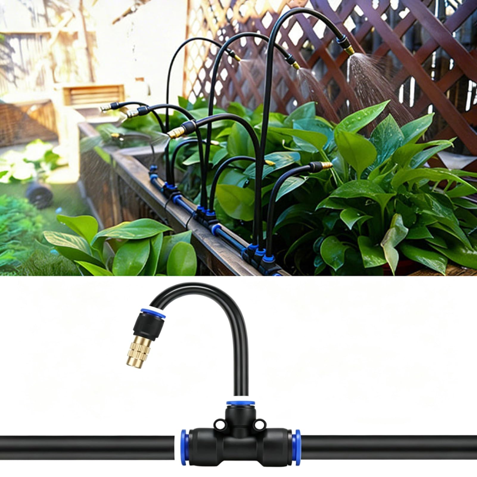 Kit Irrigazione a Goccia System di Irrigazione da Giardino con Ugello Girevole
