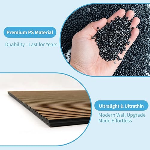 Miniatura 6 de Art3d Paquete de 4 paneles de barra fina con pegamento para decoración de paredes interiores, paneles de pared de poliestireno ultraligeros de 104 x