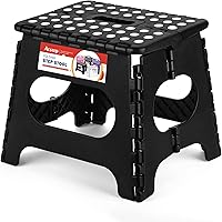 ACSTEP 11 Inch Folding Step Stool - Sturdy Non-Slip Plastic, 300 lbs Capacity for Kids & Adults, Lightweight Collapsible for Kitchen, Bathroom, Outdoor