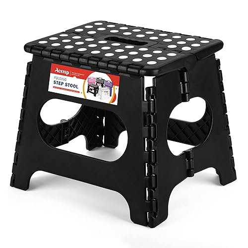 ACSTEP Folding Step Stool 11 Inch, Sturdy Plastic Foldable Step