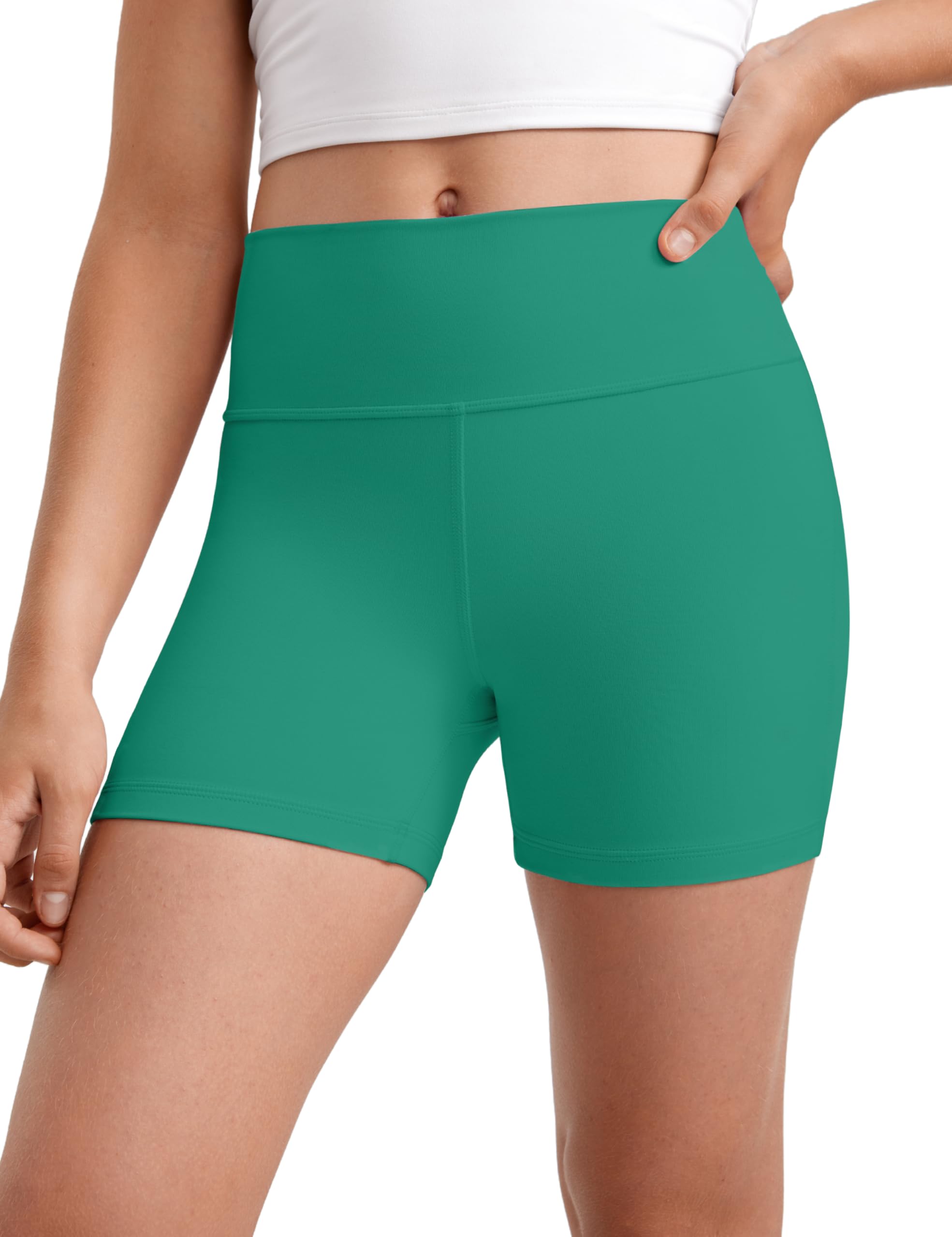 CRZ YOGA Girls Butterluxe High Waist Athletic Biker Shorts - Dance Yoga Casual Kids Teen Summer