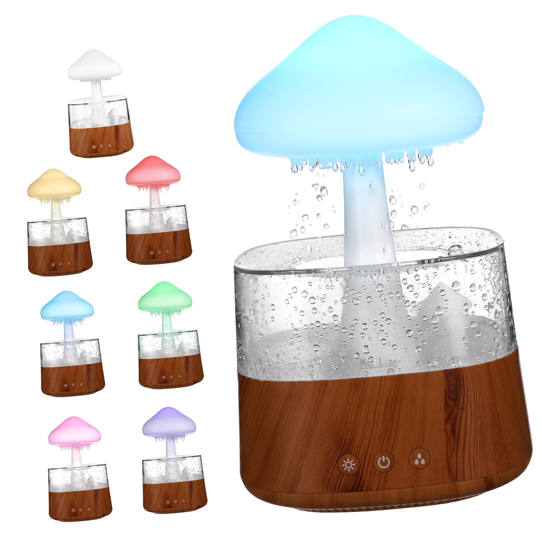 Diffuseur huiles essentielles et humidificateur d'air de bureau avec veilleuse colorée