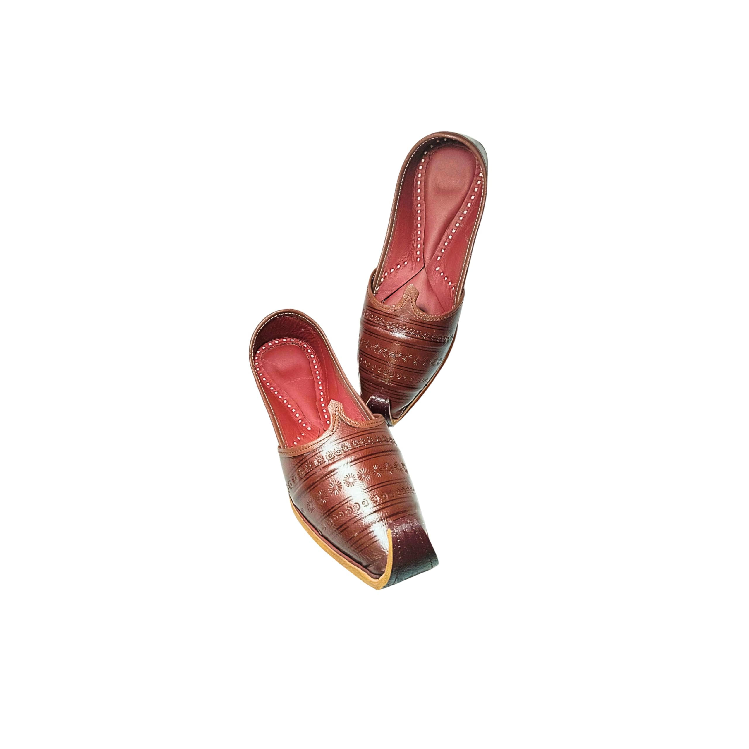 sunking Handmade Design Breathable Brown Rajasthani Jutti Ethnic Shoes Slip on | Leather Khussa Jutti for Men-picture-11