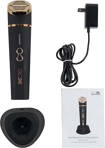 Miniatura 7 de GLO24K - Dispositivo de belleza de luz roja para cara y cuello, masajeador facial y cuello 3 en 1 con triple LED y tecnología de vibración avanzada
