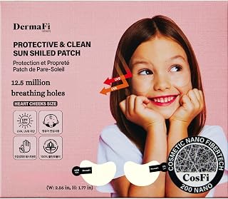 [DermaFi] Protective & Clean Sun UV Shield Patch Breathable and Transparent Patch (0.0002 inches nano-thickness) 1pair* 5pack, Korean Beauty, Small size for Kids