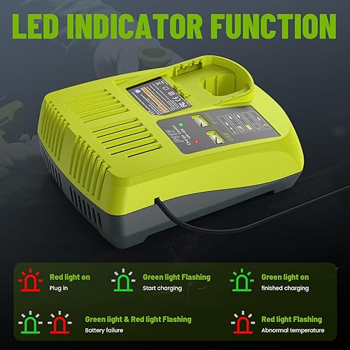 Miniatura 7 de P103 18V 3000mAh 2-Pack de 2 baterías de repuesto P117 12V-18V cargador para cargador de batería Ryobi Combo compatible con P100 P102 P104 P105 P107