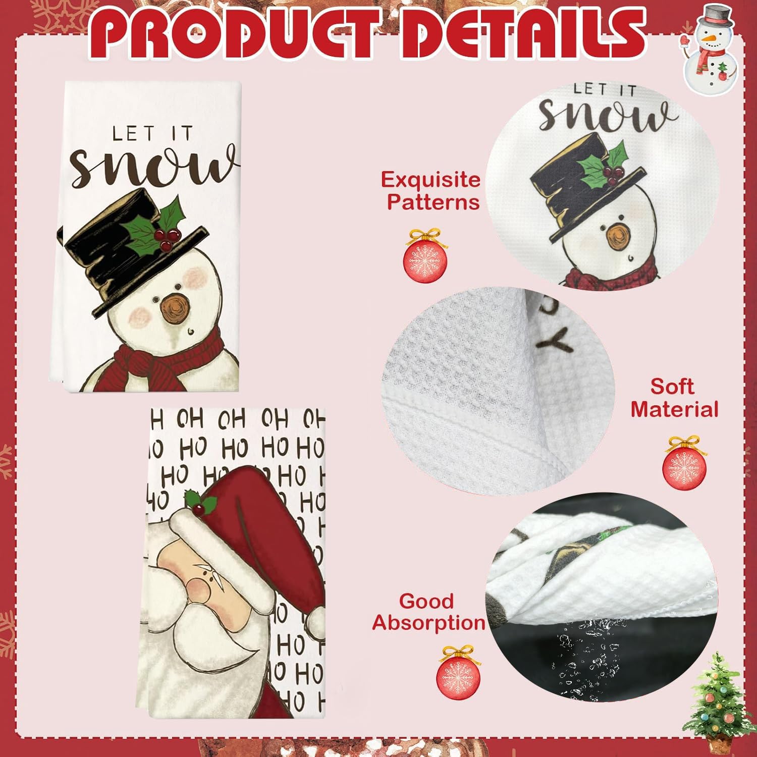 Kerstdecoratie binnen 2 Theedoeken Theedoeken Kerstversieringen Kerstversiering Kerstmis Tafeldecoratie Keukenhanddoeken Keukenaccessoires Kerstmis Keukenaccessoires Keuken