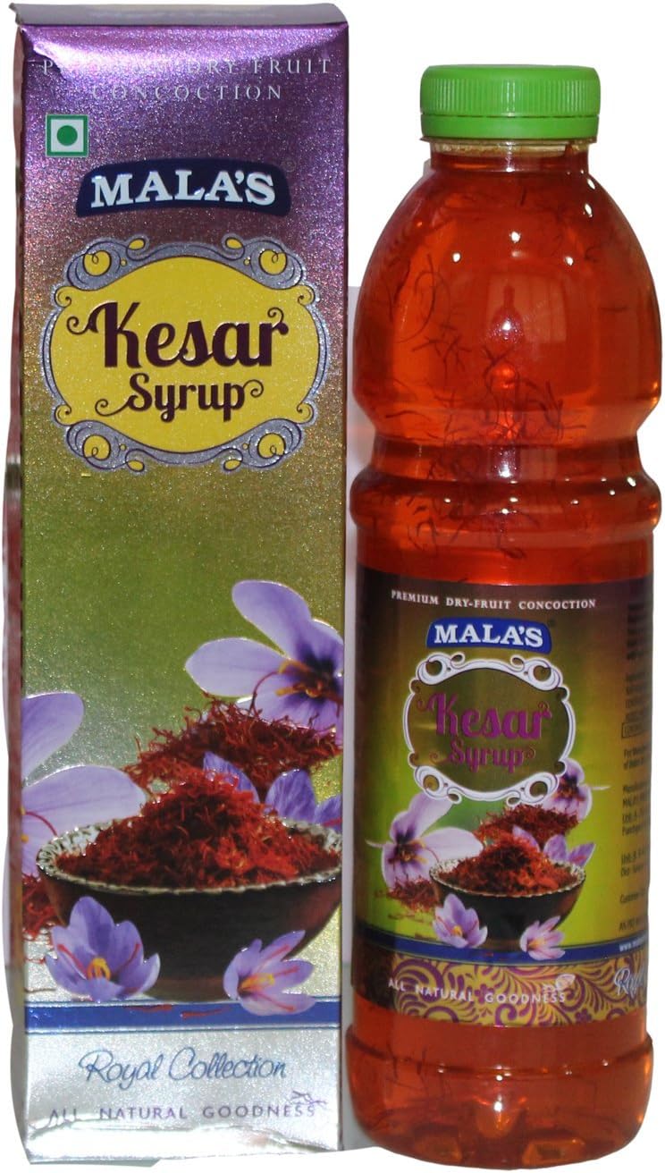 Mala's Kesar Syrup, 750 Millilitre, Liquid, Vegetarian