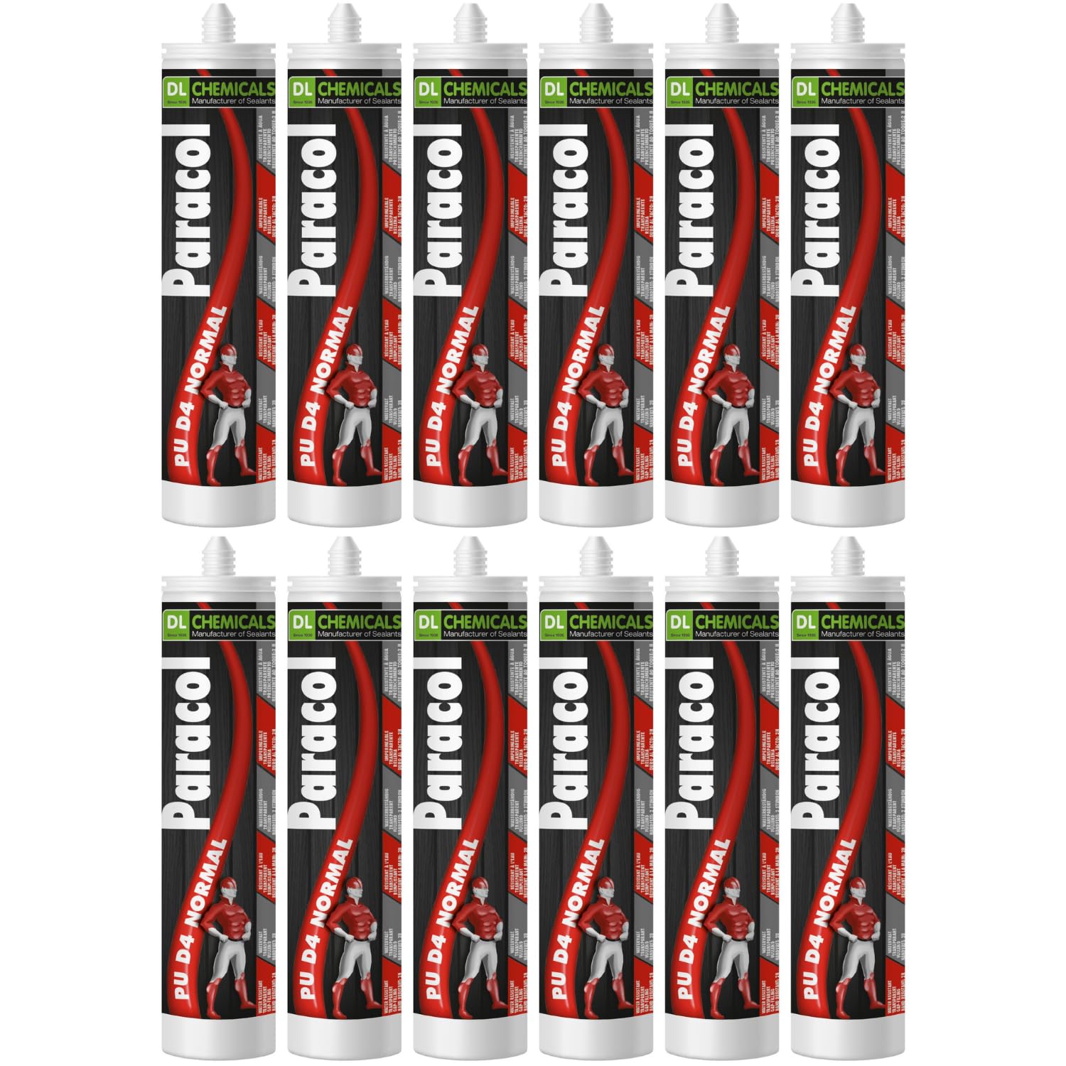 DL Paracol PU D4 Konstruktionskleber Holzkleber wasserfest 12x 310ml | Transparente Optik, pastenartig für vertikale Flächen, witterungsbeständiger PU-Kleber, füllend & expandierend