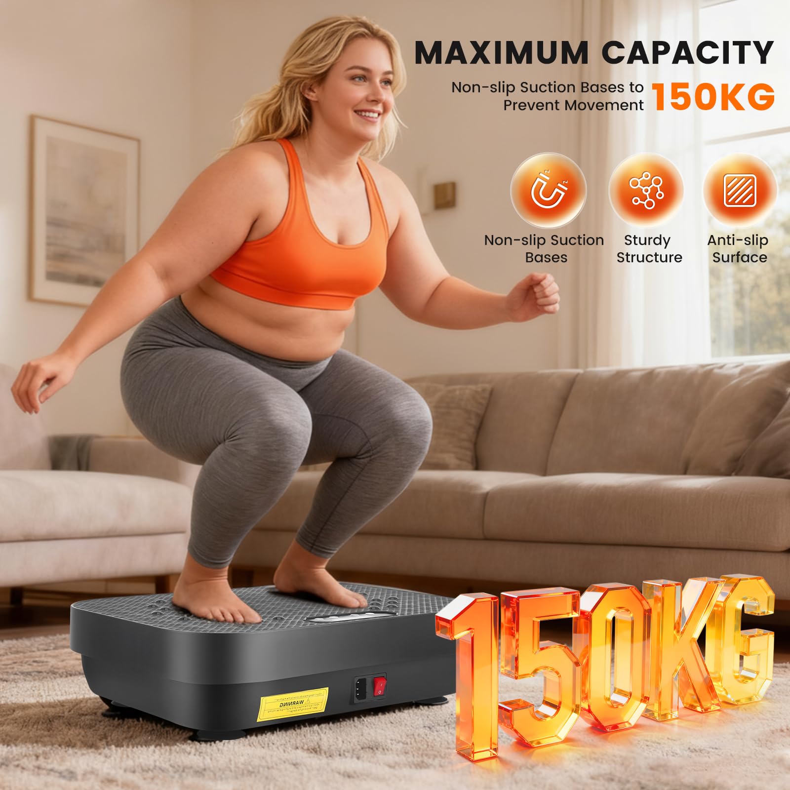 Plateforme vibrante pour le sport à la maison - Planche mobile électrique avec télécommande - Planche de fitness minceur - Appareil de vibration de sport - Plaque vibrante pour pieds, jambes, hanches