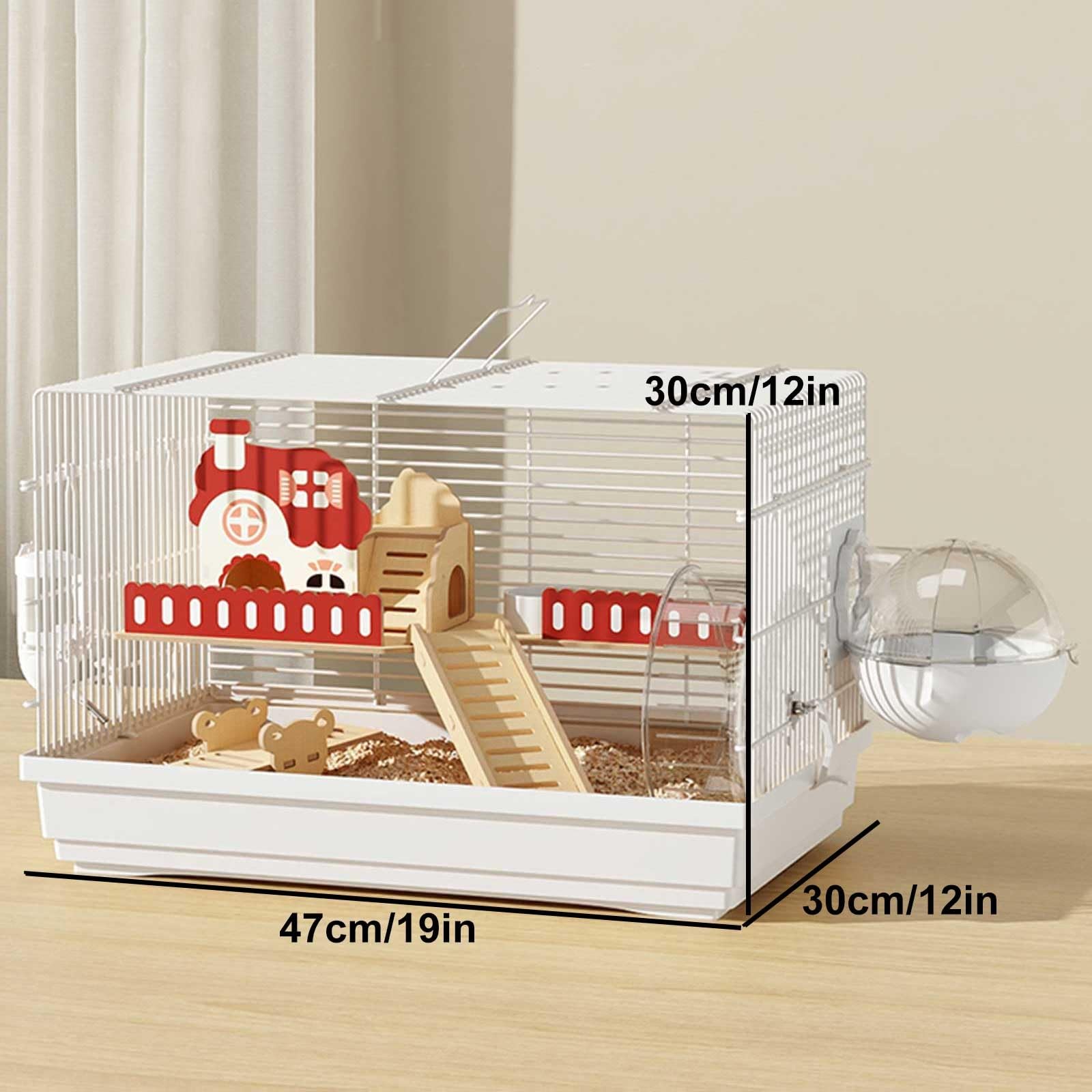 Gabbie e Habitat per Criceti, Cage Hamster con Accessori per Criceti tra Cui Ciotola per Cibo, Bottiglia d'Acqua, Recinto per Ricci, Gabbia per Piccoli Animali(White)