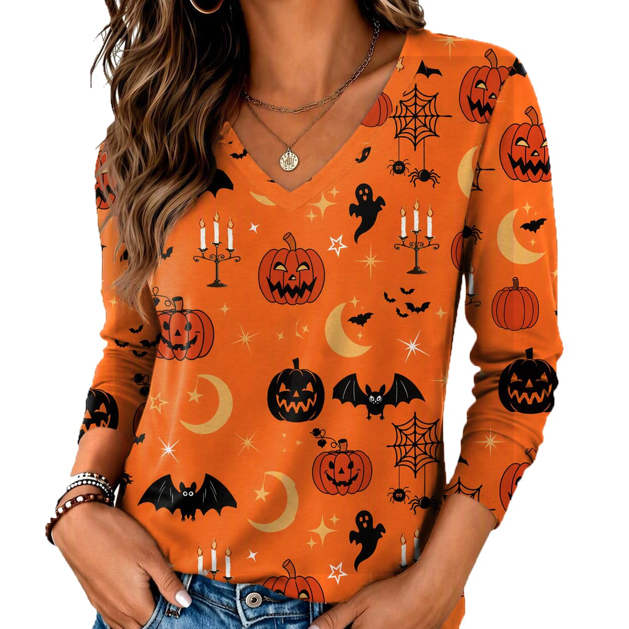 Zeagoo Womens Shirts Long Sleeve Tops V Neck Casual Basic Tee Fall Outfits | Breathable Comfort Fabric, Versatile Solid & Printed Top, Workout Blouses, 2026 Fashion Clothing, Alone & Layering T Shirts