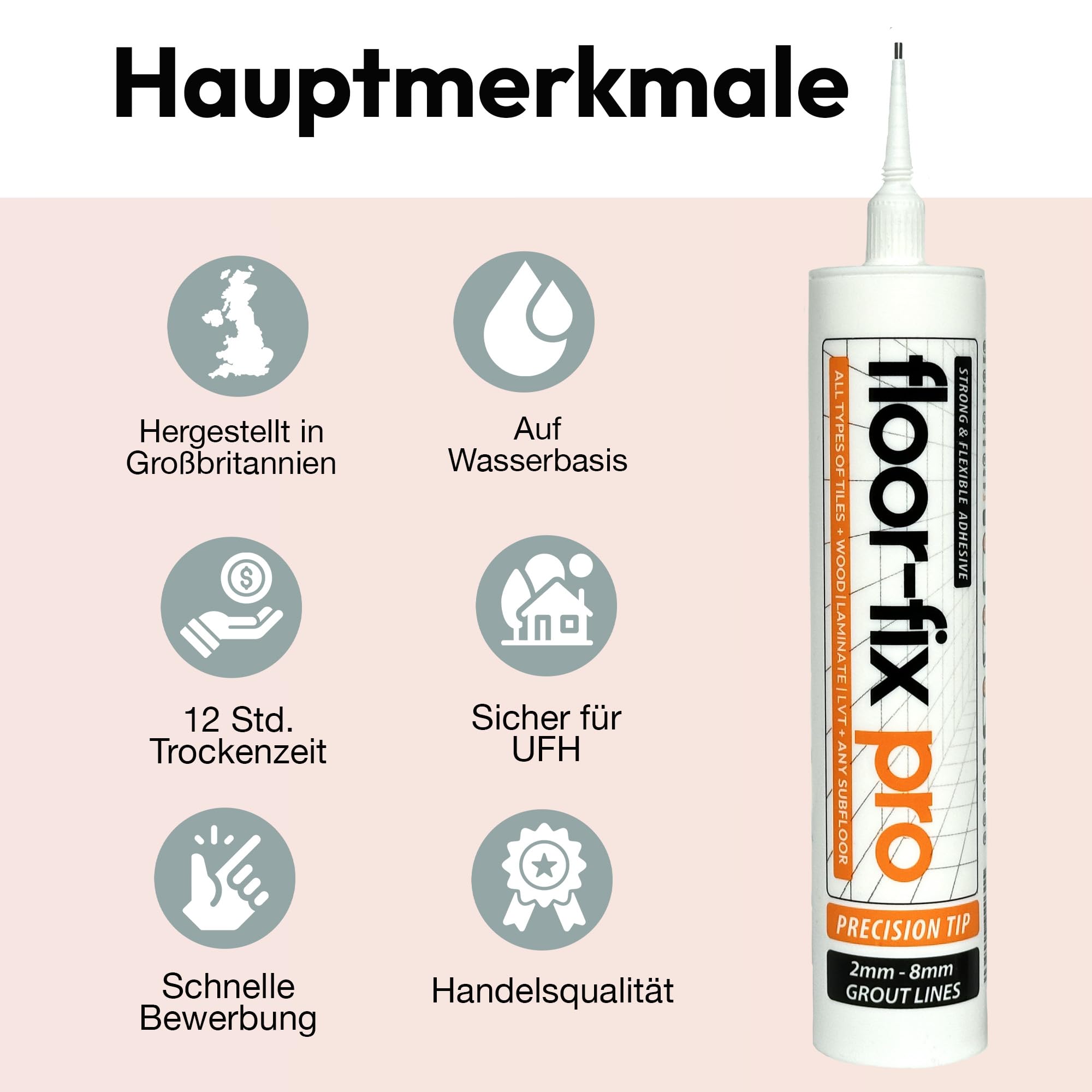 300 ml – Injektionskleber | Reparatur von losen und hohlen Fliesen | Inklusive Injektionsspitze + Anti-Verstopfungskappe (12)