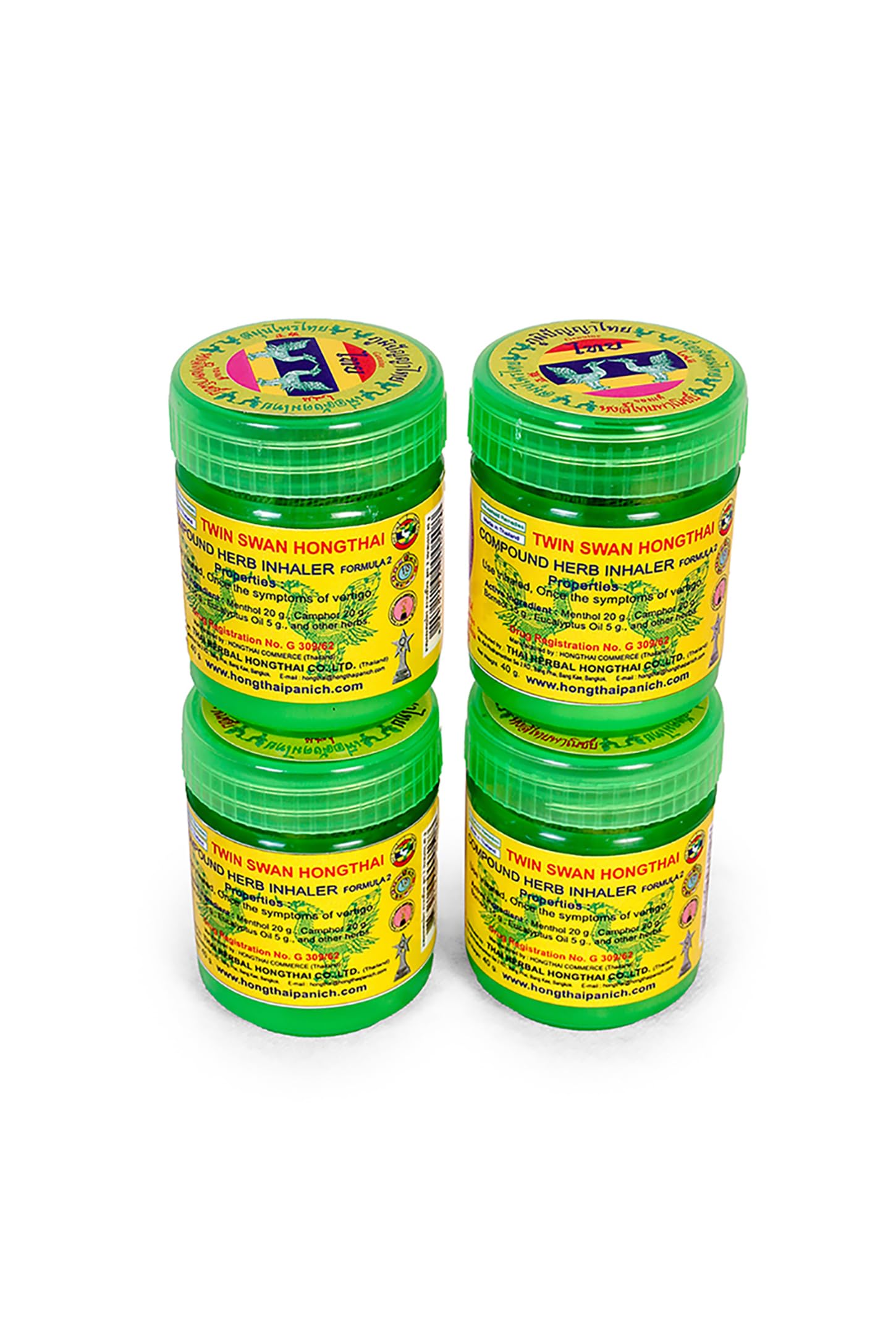 Thailand Herb Inhaler Traditional Thai Herbal Inhalant (Pack of 4)