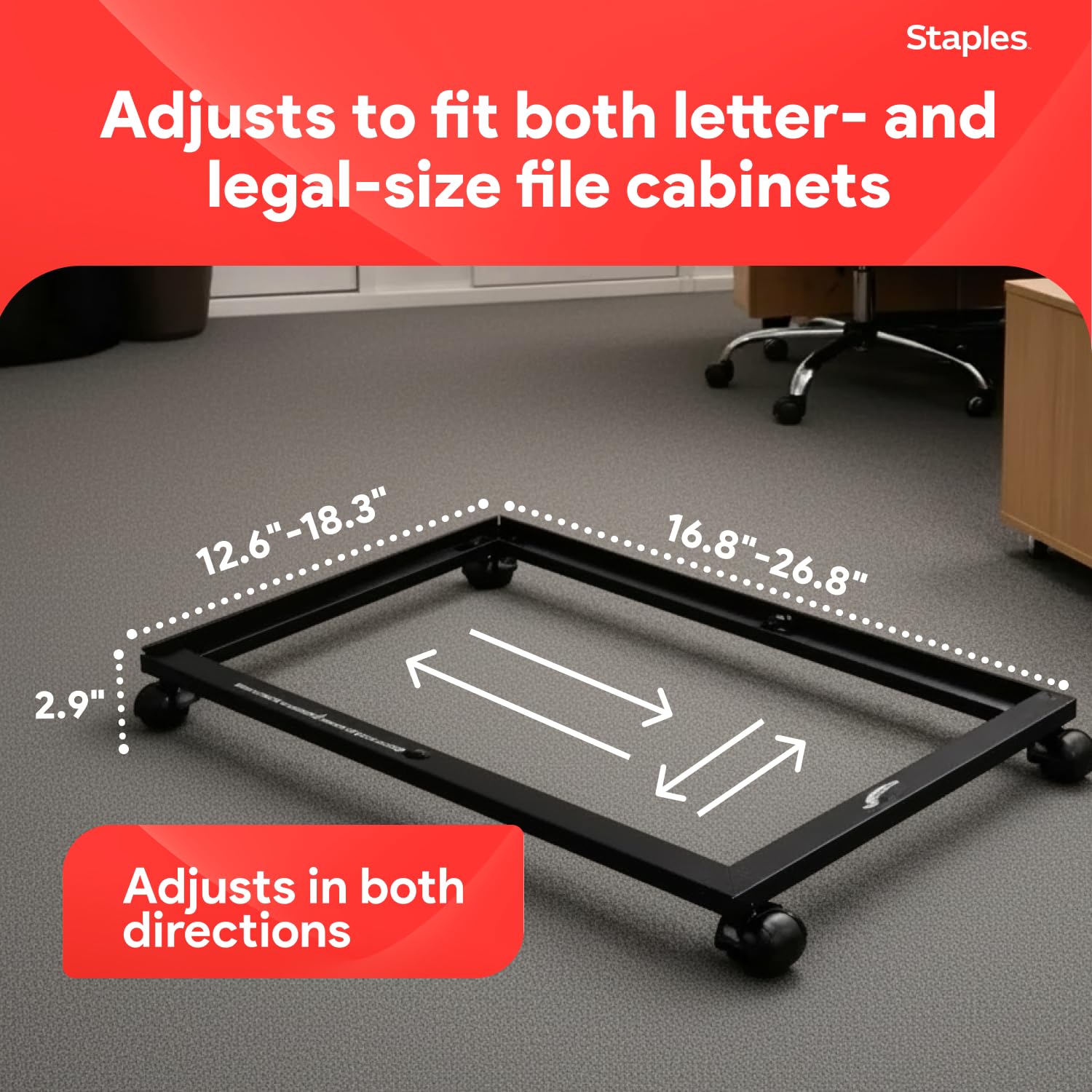 Staples Adjustable file Caddy, nero (52140)