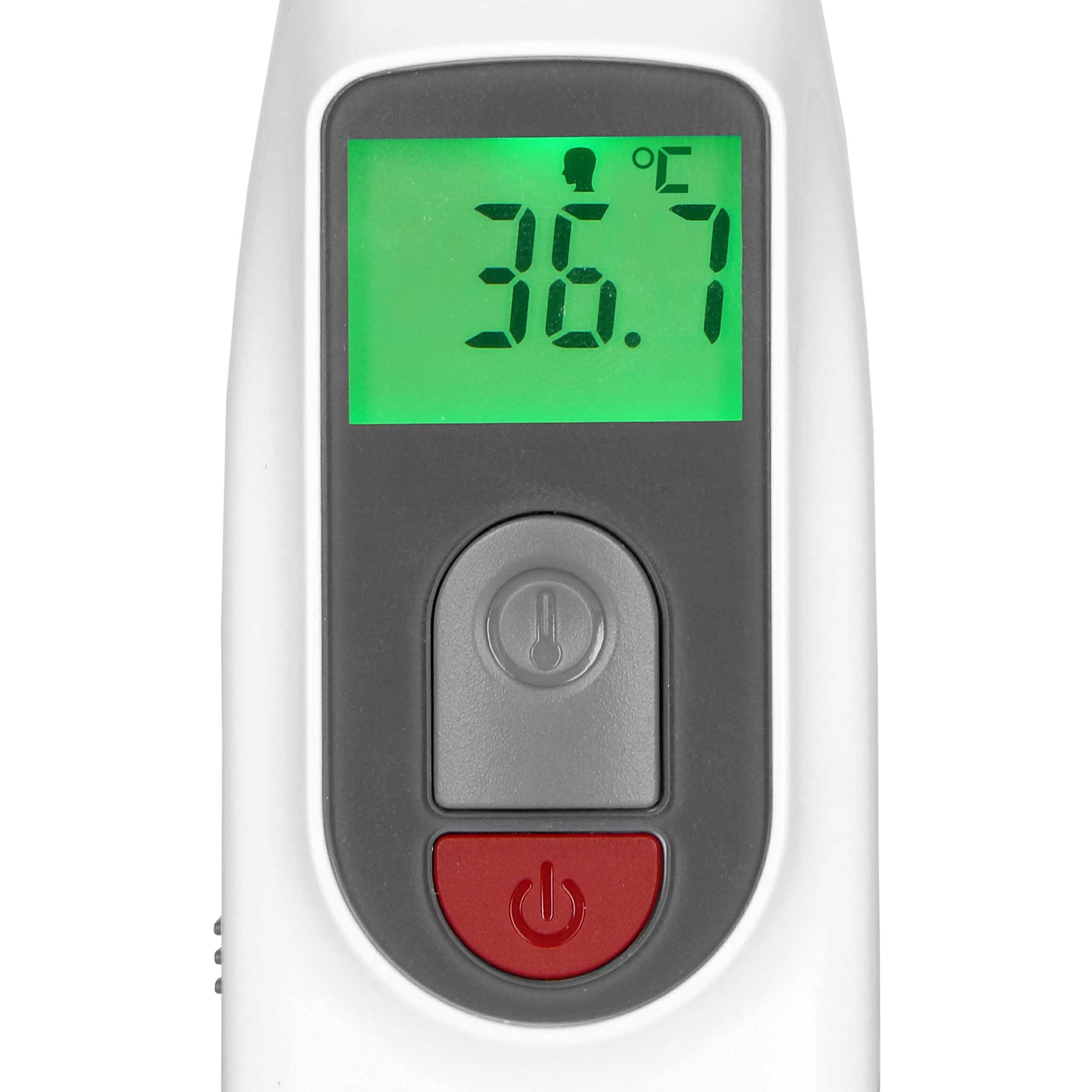 Fysic FT38 – Termómetro antifiebre sin contacto – Termómetro infrarrojo digital – Termómetro frontal para niños y adultos – Alarma de fiebre – Blanco
