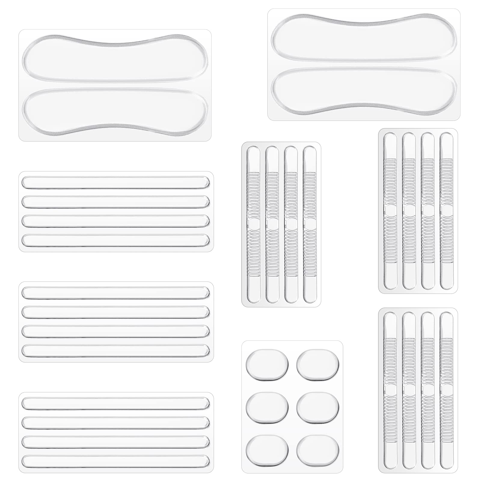 34 Pcs High Cushion Inserts, Sling Shoe Grip for Sandals & Backs, Women's Strap Cushion Inserts, Silicone Thin Heel Straps for High Heels & More