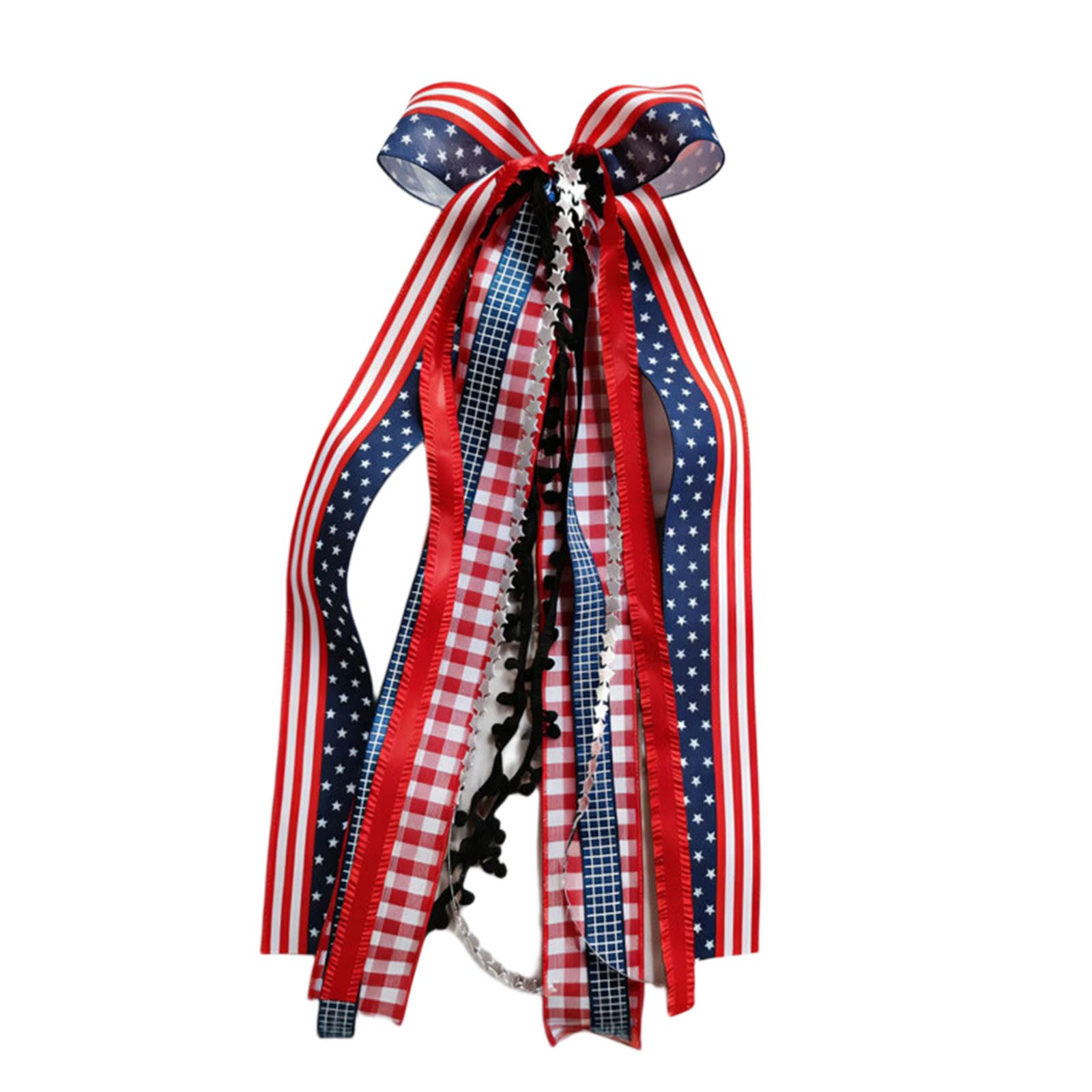 ZEPFJHE Star Garland for Fourth of July Decorations with Sturdy Polyester Ribbons Patriotic Star Garlands for Independence Day Party Decorations