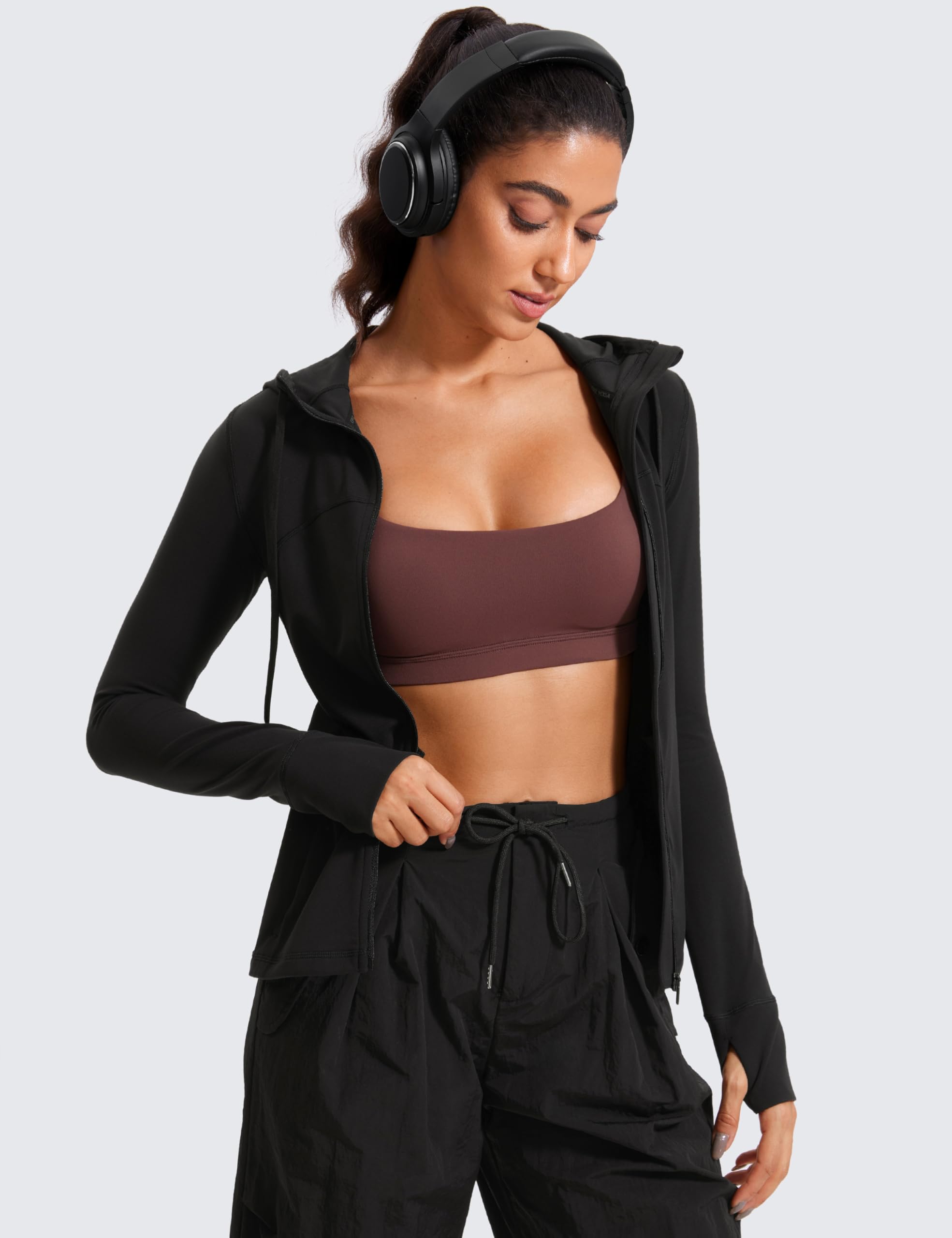 CRZ YOGA Veste d'entraînement à capuche zippée pour femme