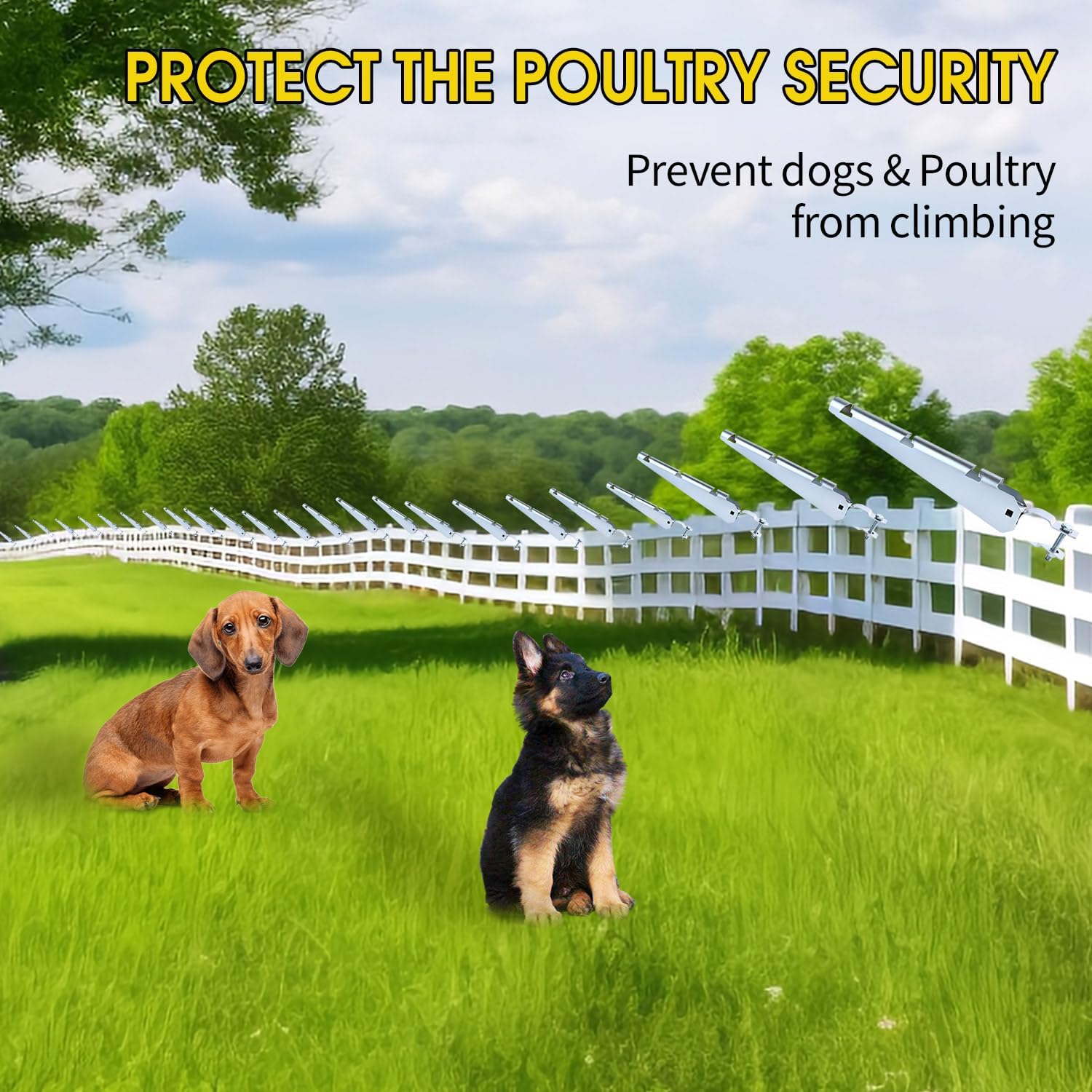 Shengyi Barbed Wire Arm Extensions for 1-3/8" Chain Link Fence, 15 Pack, Silver, Hot-Dip Galvanized Steel Frame, Fence Mount