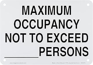 ZING 1907 Eco Safety Sign with Number Kit, Maximum Occupancy Not to Exceed, Recycled Plastic, 7
