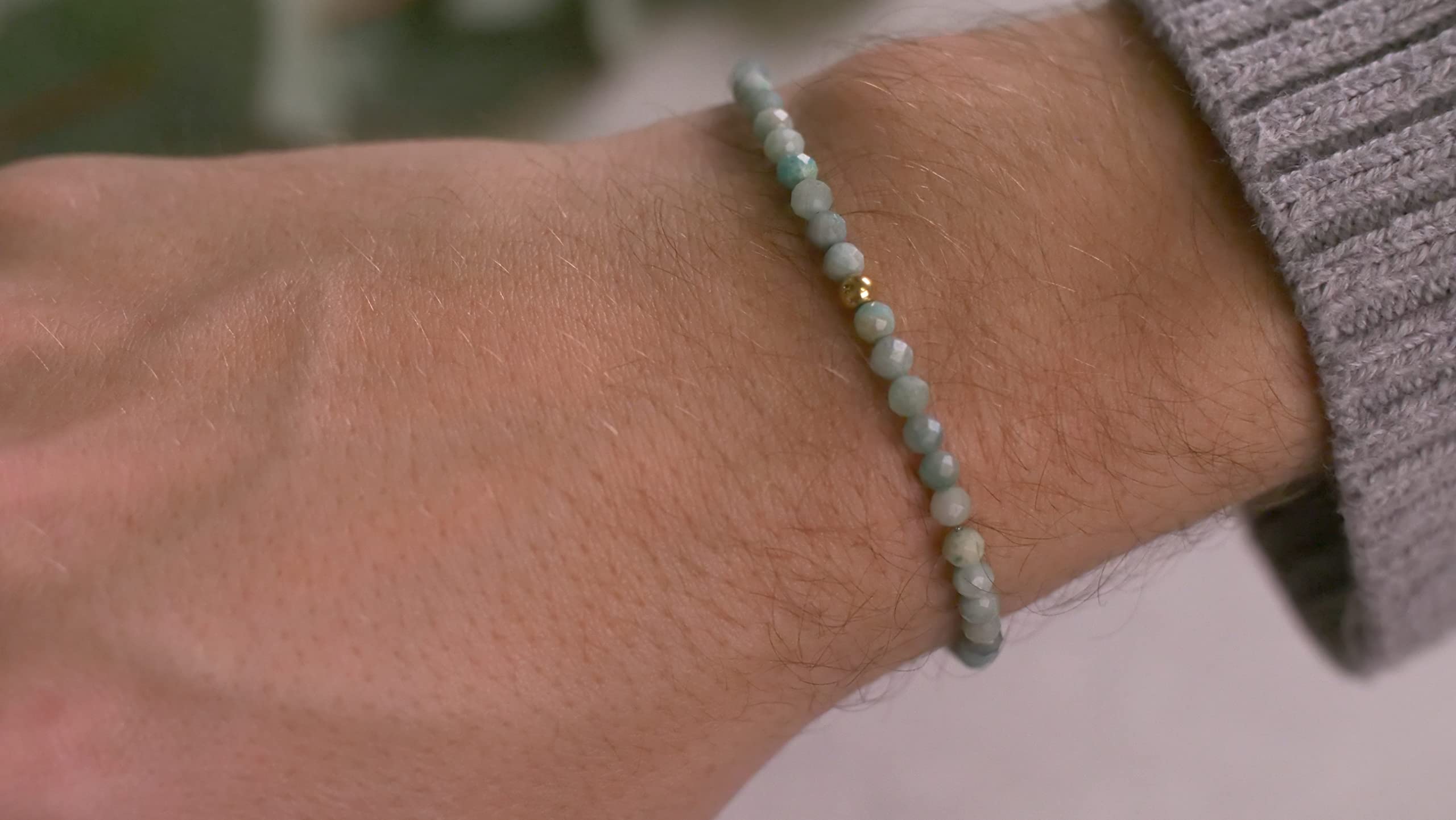 BERGERLIN Echtes Naturstein Perlenarmband - Naturstein geprüft in Deutschland, mit 925 Sterling Silberperle oder vergoldeter Perle - Mit Verschluss und Echtheitszertifikat, für Damen und Herren