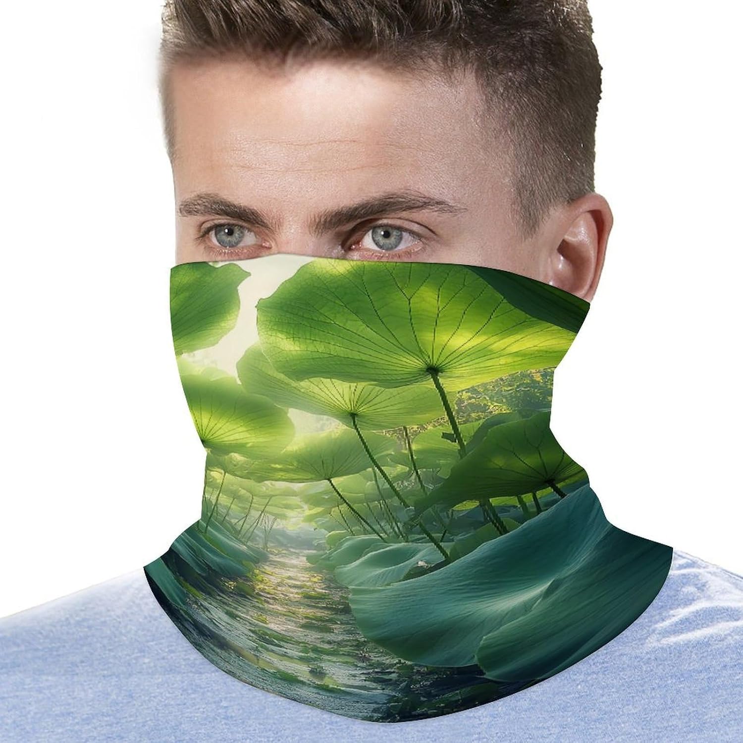 Lotuses Leaf Face Cover Neck Gaiters for Men Women Sun Protection Mask Scarf Hiking Bandana