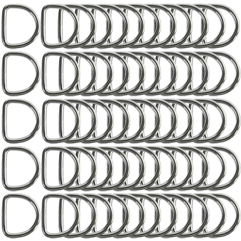 Trimming Shop Fermoirs En Métal Soudé En D Boucles Durables Pour Colliers De Chien Ceinture Projets De Bricolage Sac à Main Sac à Main, Argent, 25mm, 10 Pièces