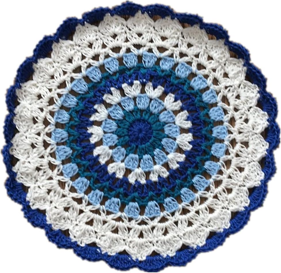 Moyishi Crochet Cotton Lace Table Placemats Doilies 8.26inch (Purpel)