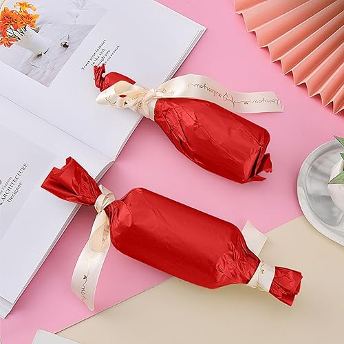 Miniatura 3 de Hlonon 50 hojas de papel de seda rojo para bolsas de regalo, 14 x 20 pulgadas, papel de regalo rojo reciclable para bodas, cumpleaños, proyectos de